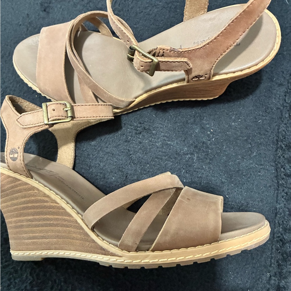 Timberland Women's Tan Wedge Sandals